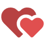 Red Two Hearts free icon for commercial use
