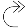 Right Curved Double Arrows free icon for commercial use