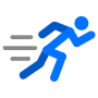 Running blue Man free icon for commercial use