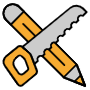 Saw And Pen free icon for commercial use