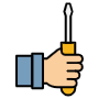 Screwdriver And Hand icon
