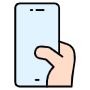 Smartphone And Hand free icon for commercial use