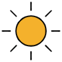 Sun simple yellow free icon for commercial use