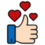 Thumbs Up And Hearts icon