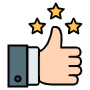 Thumbs Up Rating Stars free icon for commercial use