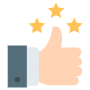 Thumbs Up Rating Stars free icon for commercial use
