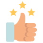 Thumbs Up Rating Stars free icon for commercial use