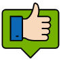 Thumbs Up Speech Bubble free icon for commercial use