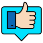 Thumbs Up Speech Bubble free icon for commercial use