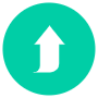 Up Arrow green circular aesthetic free icon for commercial use