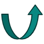 Up Curved Arrow free icon for commercial use