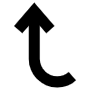 Up Curved Arrow free icon for commercial use