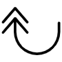 Up Curved Double Arrows free icon for commercial use