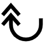 Up Curved Double Arrows free icon for commercial use