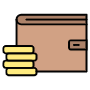 Wallet And Coins free icon for commercial use