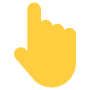 Yellow Hand Finger Pointer Up free icon for commercial use