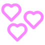 Pink Three Hearts free icon for commercial use
