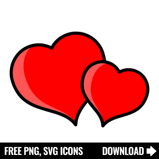 Free Red Hearts Icon, Symbol. Download in SVG & PNG Formats.