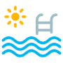 Swimming Pool And Sun free icon for commercial use