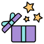 Gift Box And Stars icon