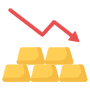 Gold Price Down free icon for commercial use