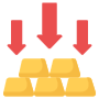 Gold Price Down free icon for commercial use