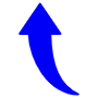 Blue Curved Up Arrow free icon for commercial use