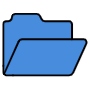 Blue Open Folder icon