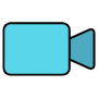 Blue Video Camera Simple Symbol free icon for commercial use