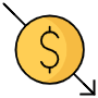 Gold Price Down free icon for commercial use