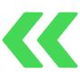 Green Double Arrow Left free icon for commercial use