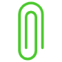 Green Paper Clip Attach free icon for commercial use