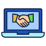 Laptop And Handshake icon