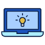 Laptop And Light Bulb icon