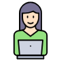 Laptop And Woman icon