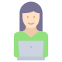 Laptop And Woman free icon for commercial use