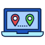 Laptop Location Pins icon