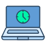Laptop Time Management free icon for commercial use