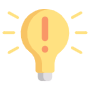 Light Bulb Exclamation Mark free icon for commercial use