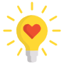 Light Bulb Heart free icon for commercial use