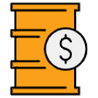 Oil Barrel Price And Dollar free icon for commercial use