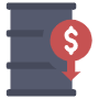 Oil Barrel Price Down And Dollar free icon for commercial use