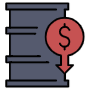 Oil Barrel Price Down And Dollar free icon for commercial use