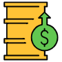 Oil Barrel Price Up And Dollar free icon for commercial use