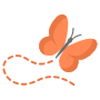 Orange Butterfly free icon for commercial use