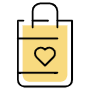 Shopping Bag And Heart free icon for commercial use
