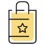 Shopping Bag And Star free icon for commercial use