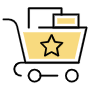 Shopping Cart And Star free icon for commercial use