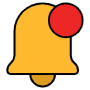Yellow Notification Bell free icon for commercial use