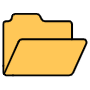 Yellow Open Folder free icon for commercial use
